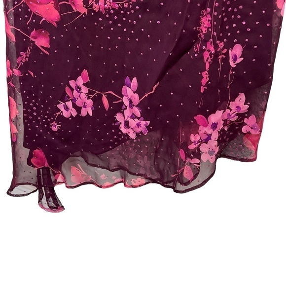 Jessica Howard Women's Sleeveless Floral Dress Lined Rhinestones Purple - Picture 3 of 12